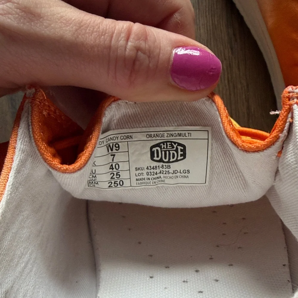 Hey Dude Women's Orange Gradient Moccasins - Picture 5 of 5